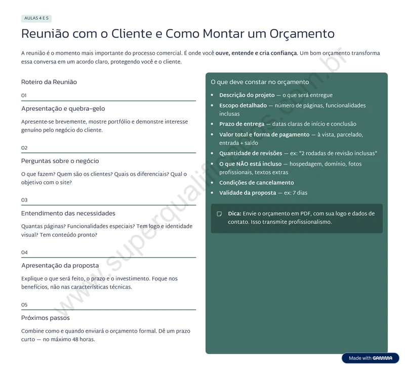 Página real da apostila: Da prática à prestação de serviço